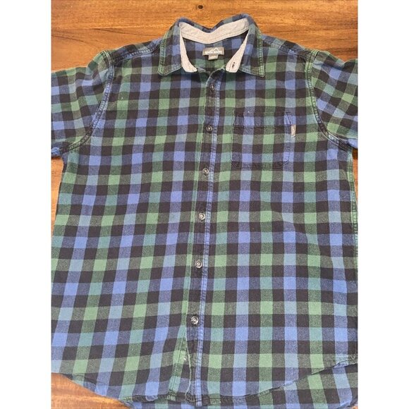Eddie Bauer Other - Eddie Bauer Button Up Shirt Mens Large Long Sleeve Plaid Flannel Blue Green